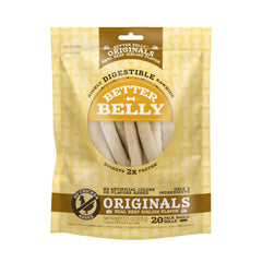 Better Belly Originals rollos pequeños sabor carne sirloin, masticables para perros pequeños.