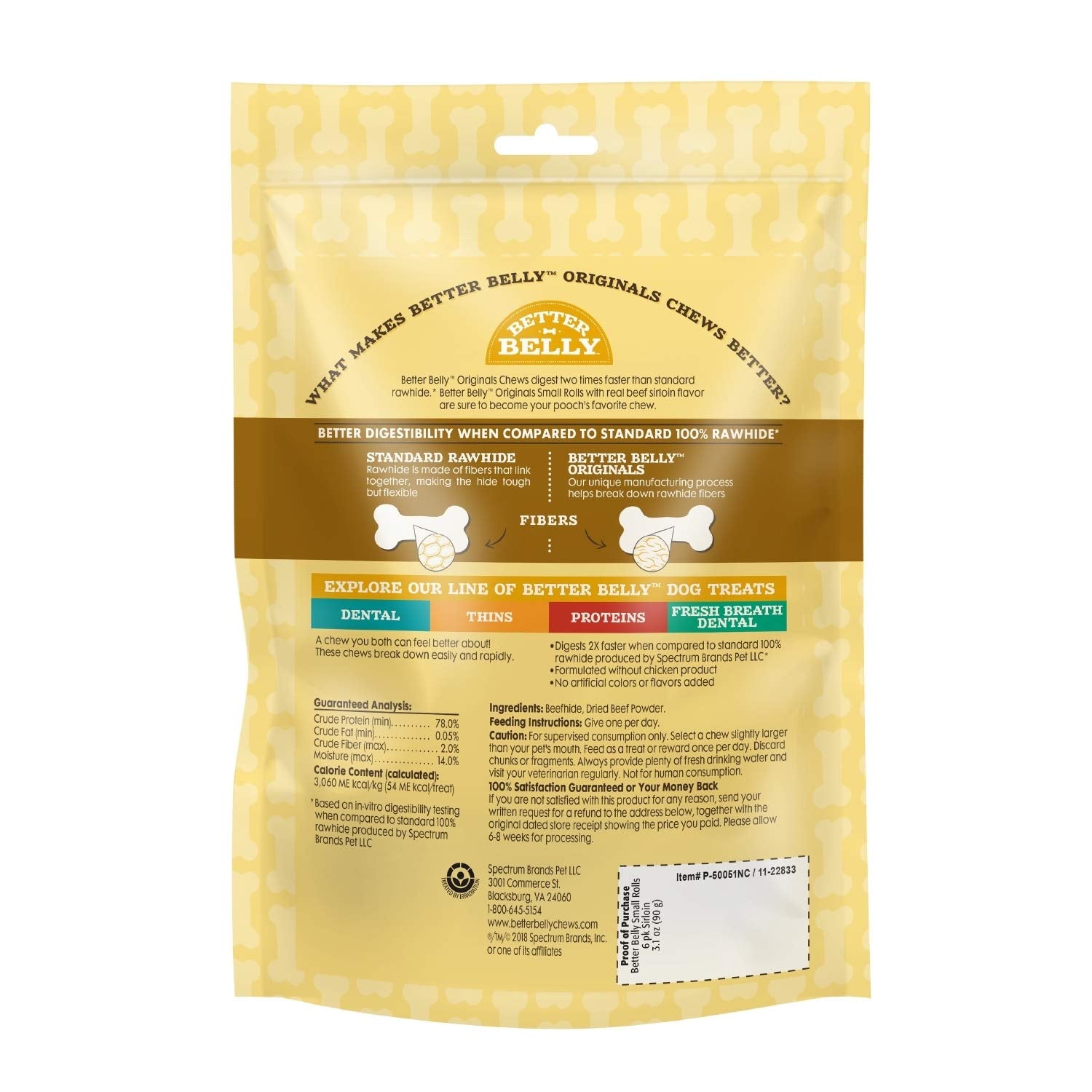 Better Belly Roll sabor solomillo ternera ideal para perros activos.