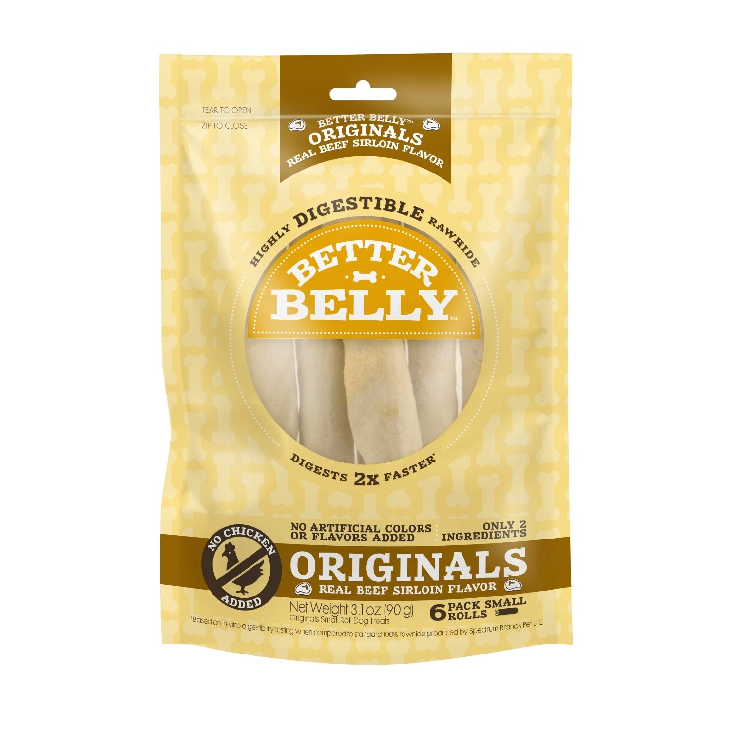 Better Belly Roll ternera solomillo: rollos para masticar y digestibles.