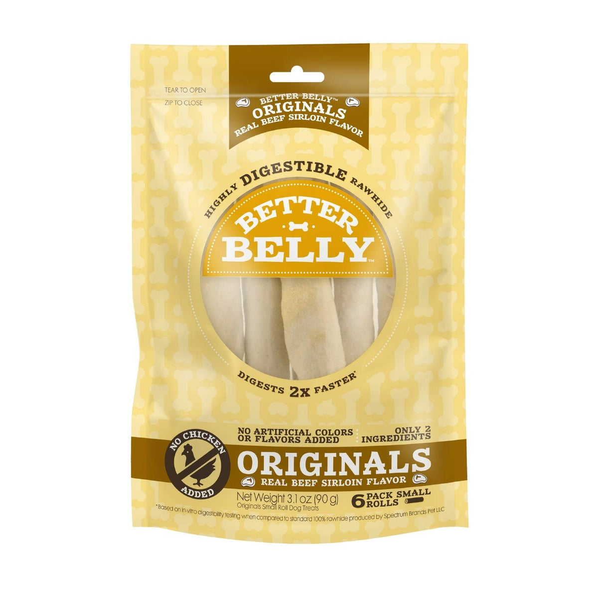Better Belly Roll ternera solomillo: rollos para masticar y digestibles.