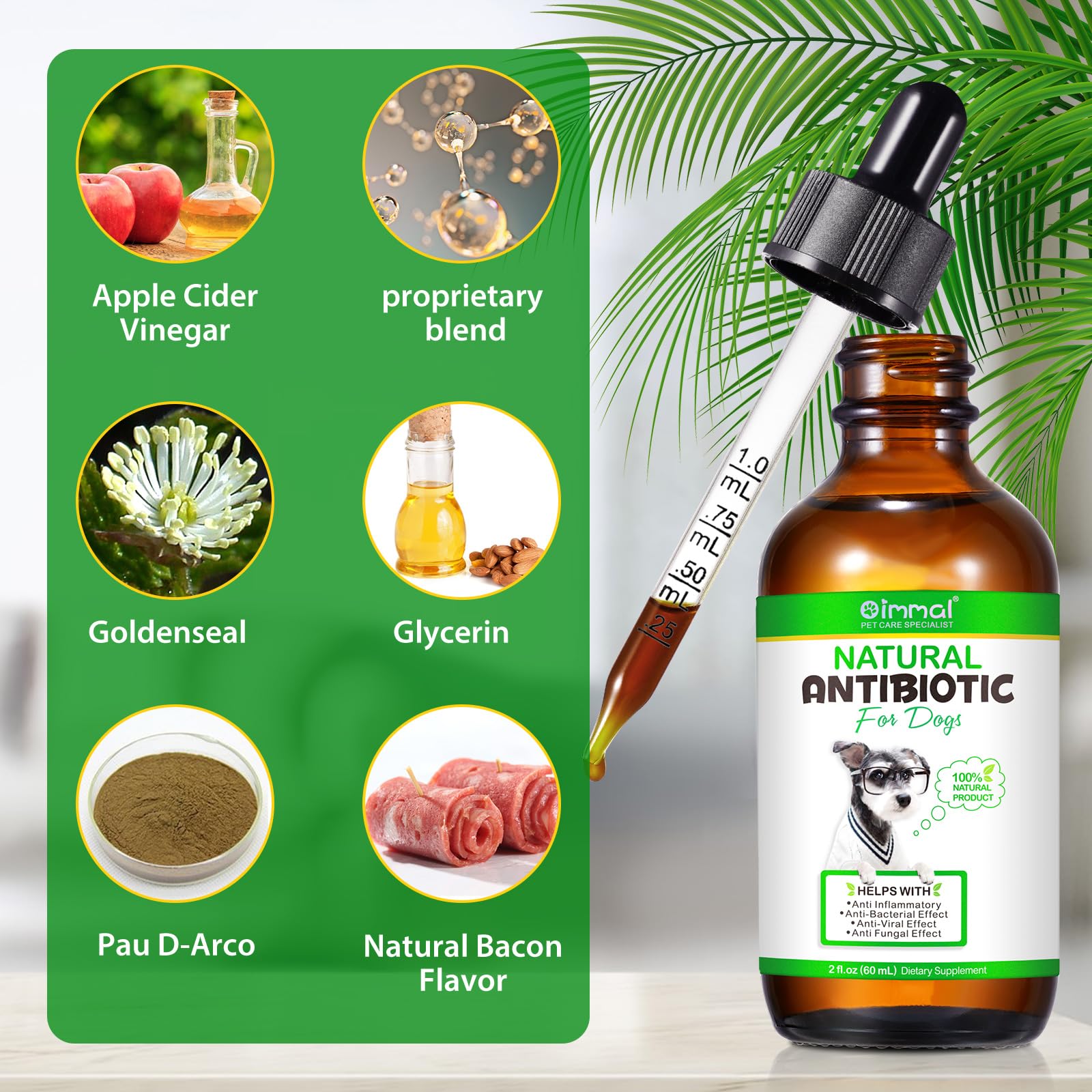Beyxdu antibiótico natural para perros: gotero preciso para dosificar