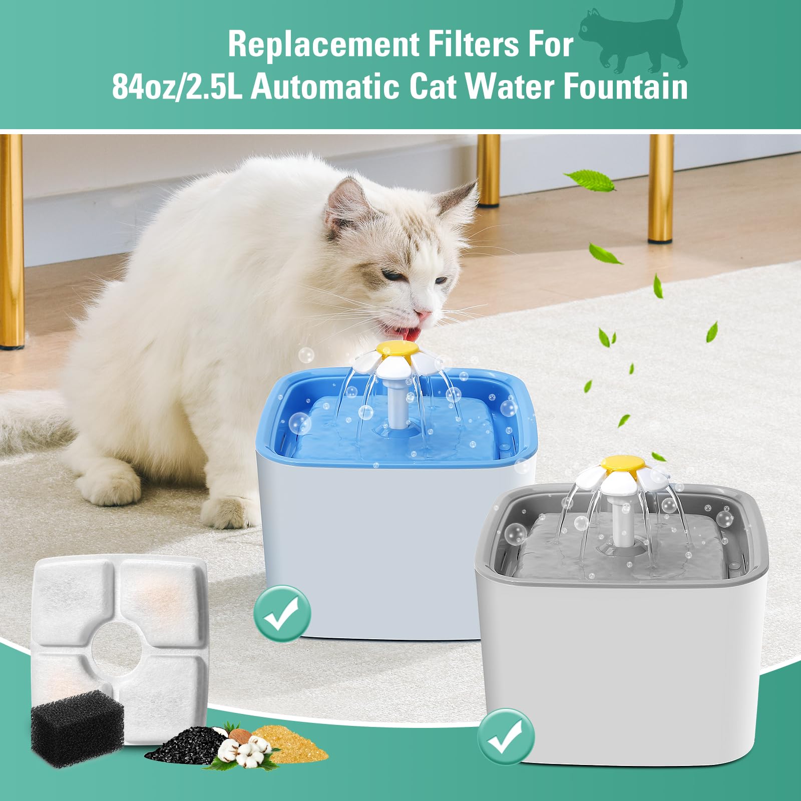BFLICROY sistema de filtración triple, agua más limpia para gatos.