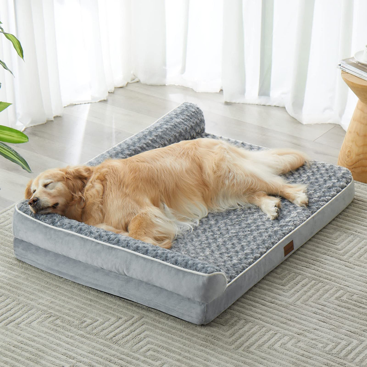 Cama ortopédica BFPETHOME para perro grande con espuma de calidad que alivia puntos de presión