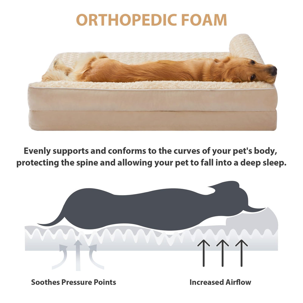 BFPETHOME cama ortopédica, interior impermeable, mantiene el relleno seco.