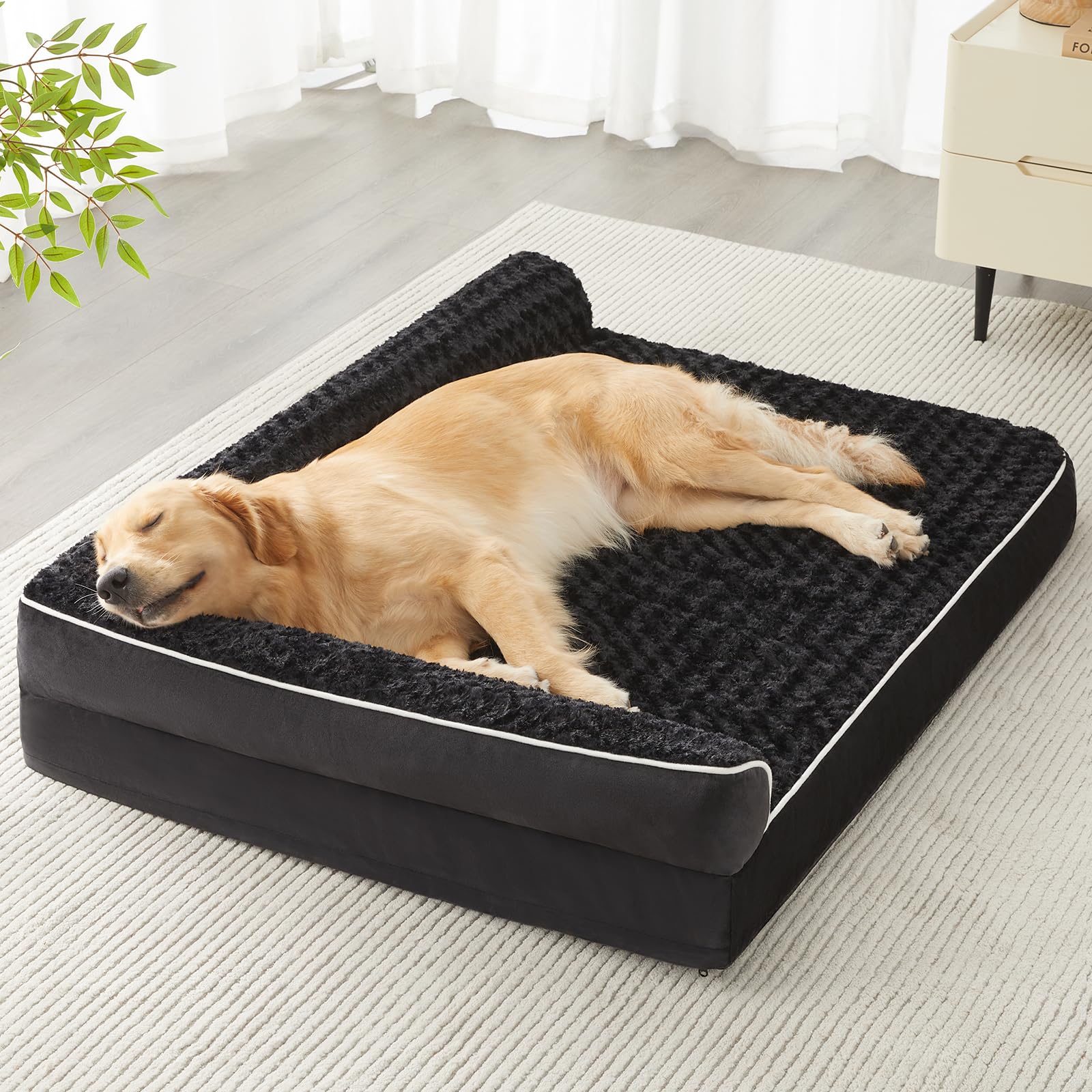 Cama ortopédica BFPETHOME para perros grandes con espuma que apoya articulaciones.
