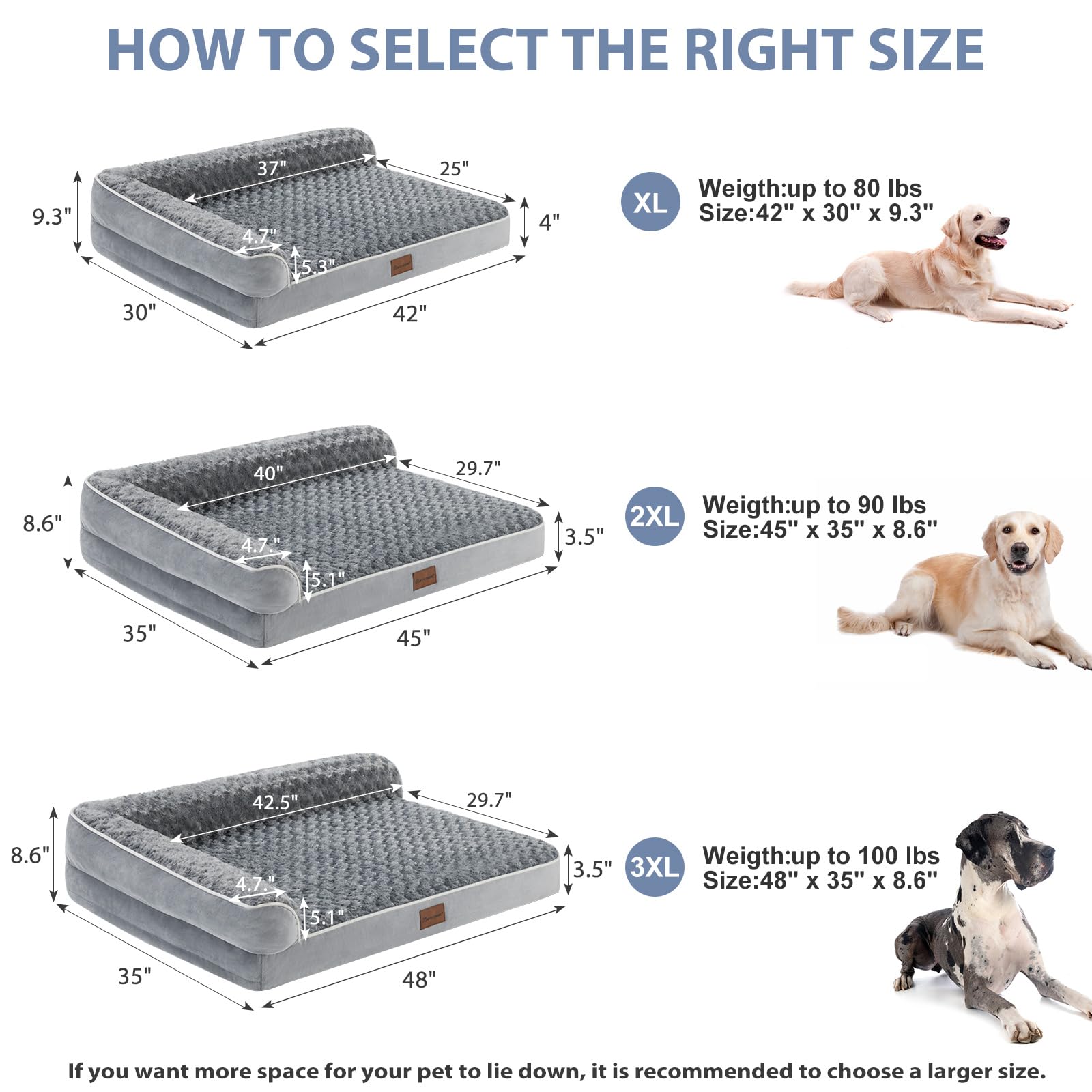 Dimensiones 91x69x17 cm para perros grandes de BFPETHOME.
