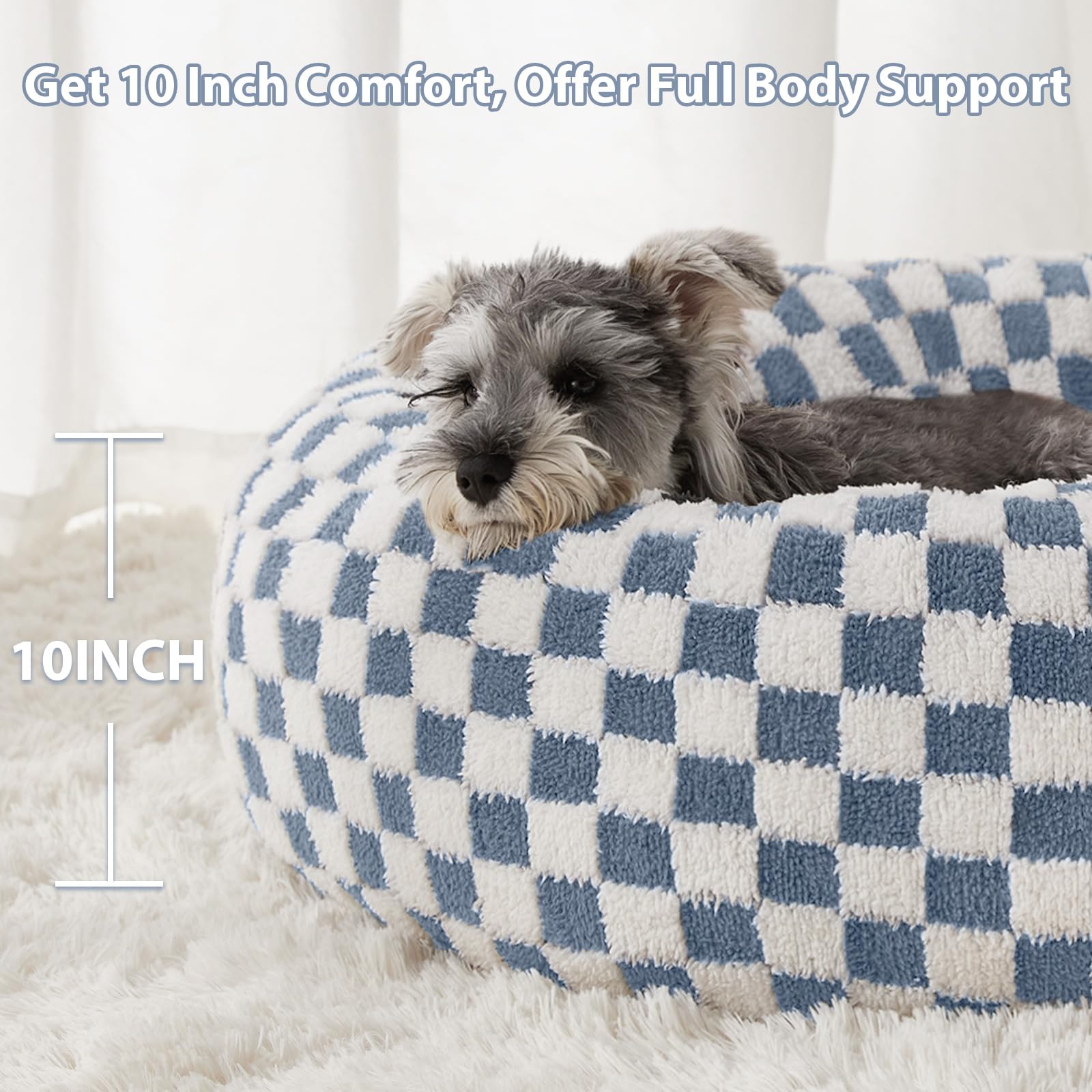Cama rosquilla BFPETHOME con base antideslizante para evitar movimientos.