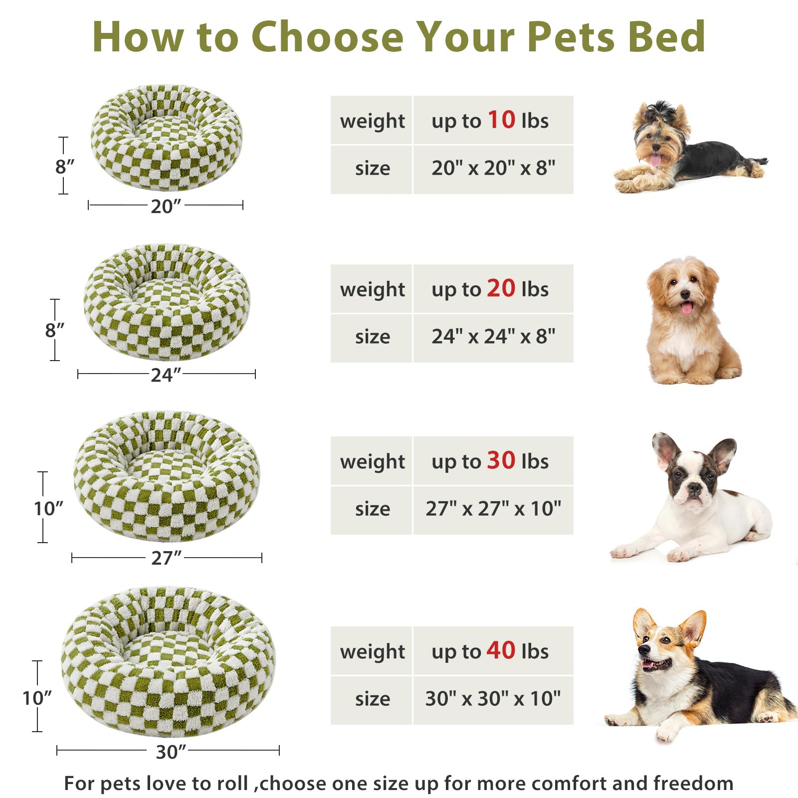 Cama rosquilla lavable a máquina, limpieza rápida y fácil.