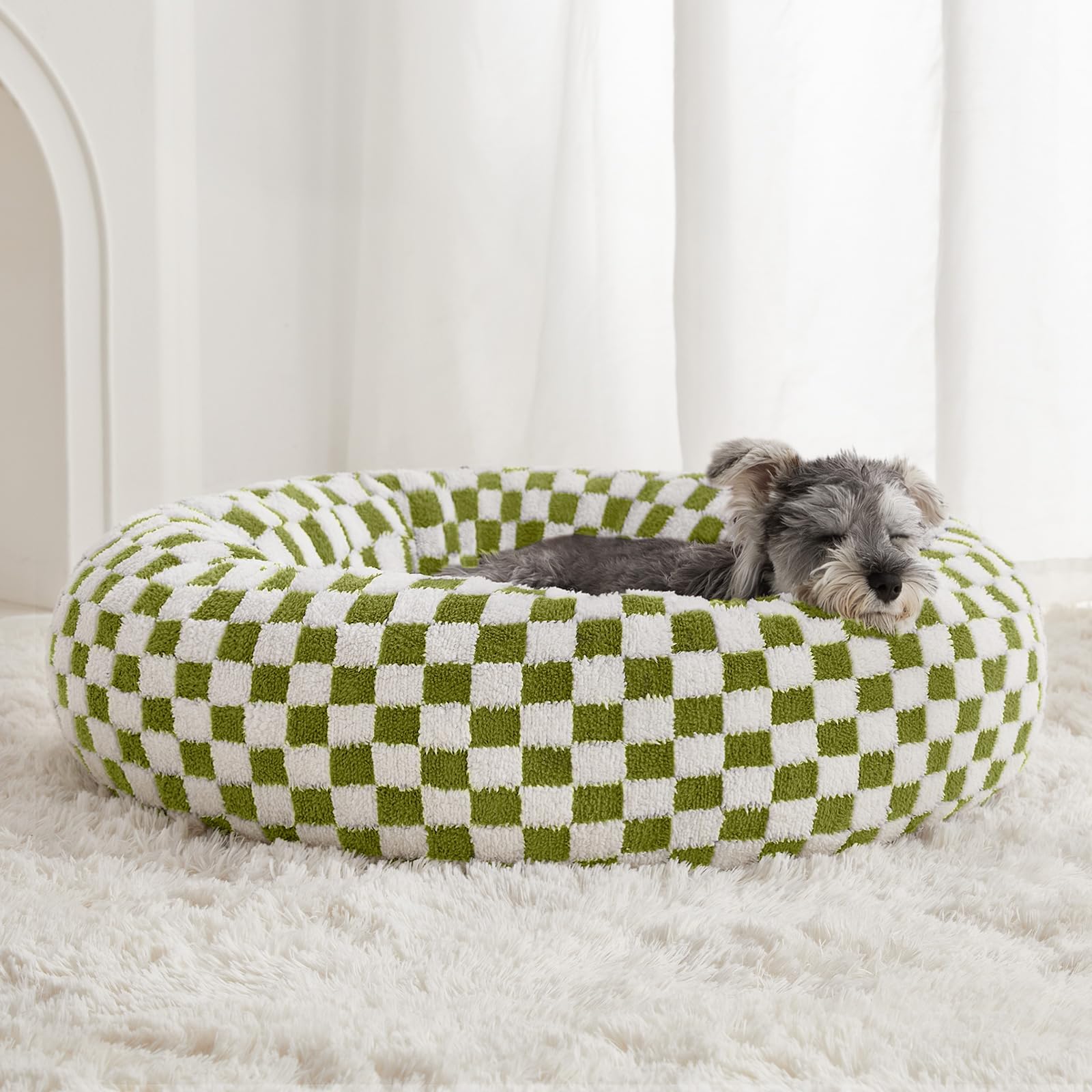 BFPETHOME cama rosquilla para perros, exterior elegante para el salón.