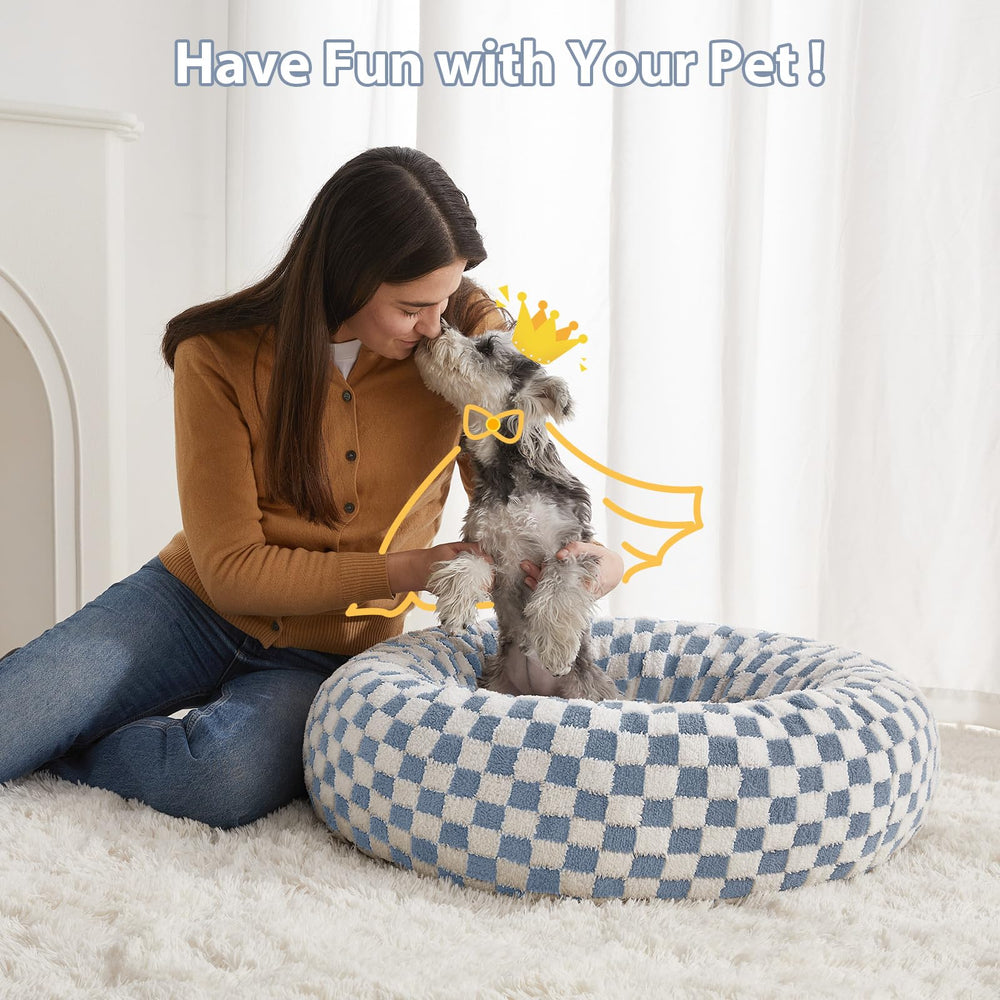 Cama rosquilla BFPETHOME tejido suave y acogedor para mascotas.