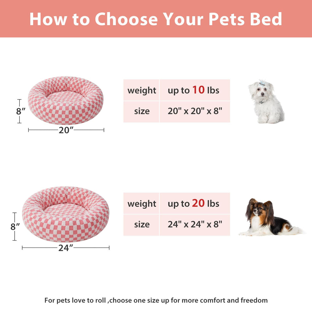 Cama para mascotas pequeñas BFPETHOME, rosa, lavable a máquina para limpieza rápida.