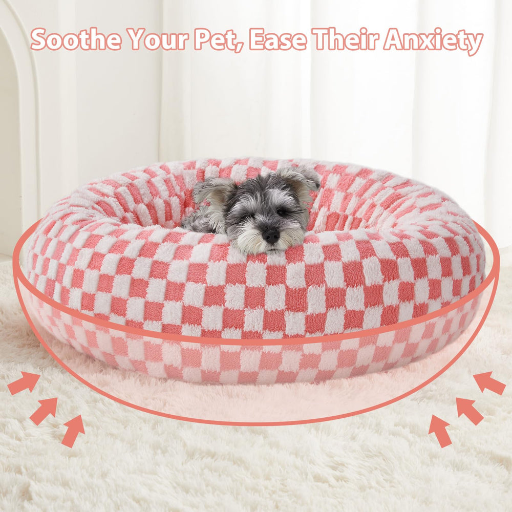 Cama para perros pequeños BFPETHOME, rosa, ideal para siestas tranquilas y seguridad nocturna.