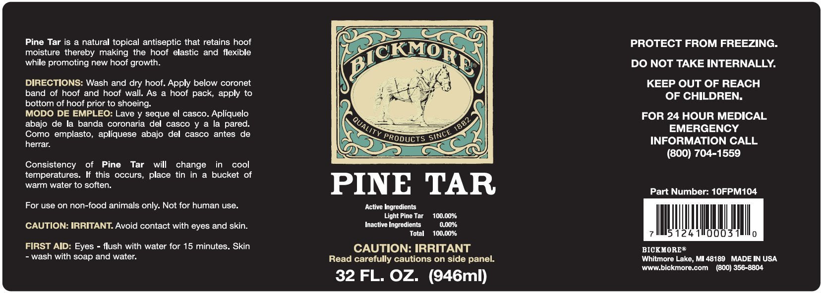 Aplicación de Bickmore Pine Tar en el casco para mantener la flexibilidad