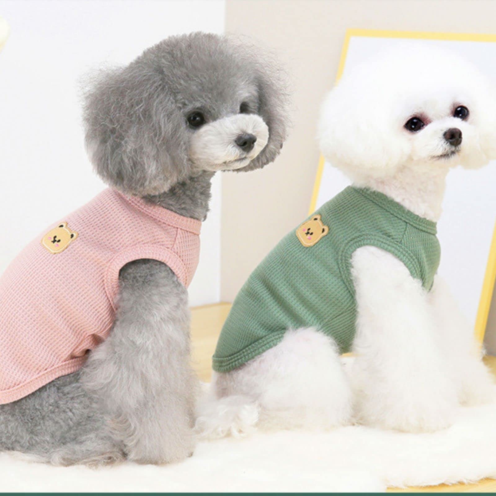 Camiseta para perro BIECWIAY color rosa, diseño cómodo para razas pequeñas.