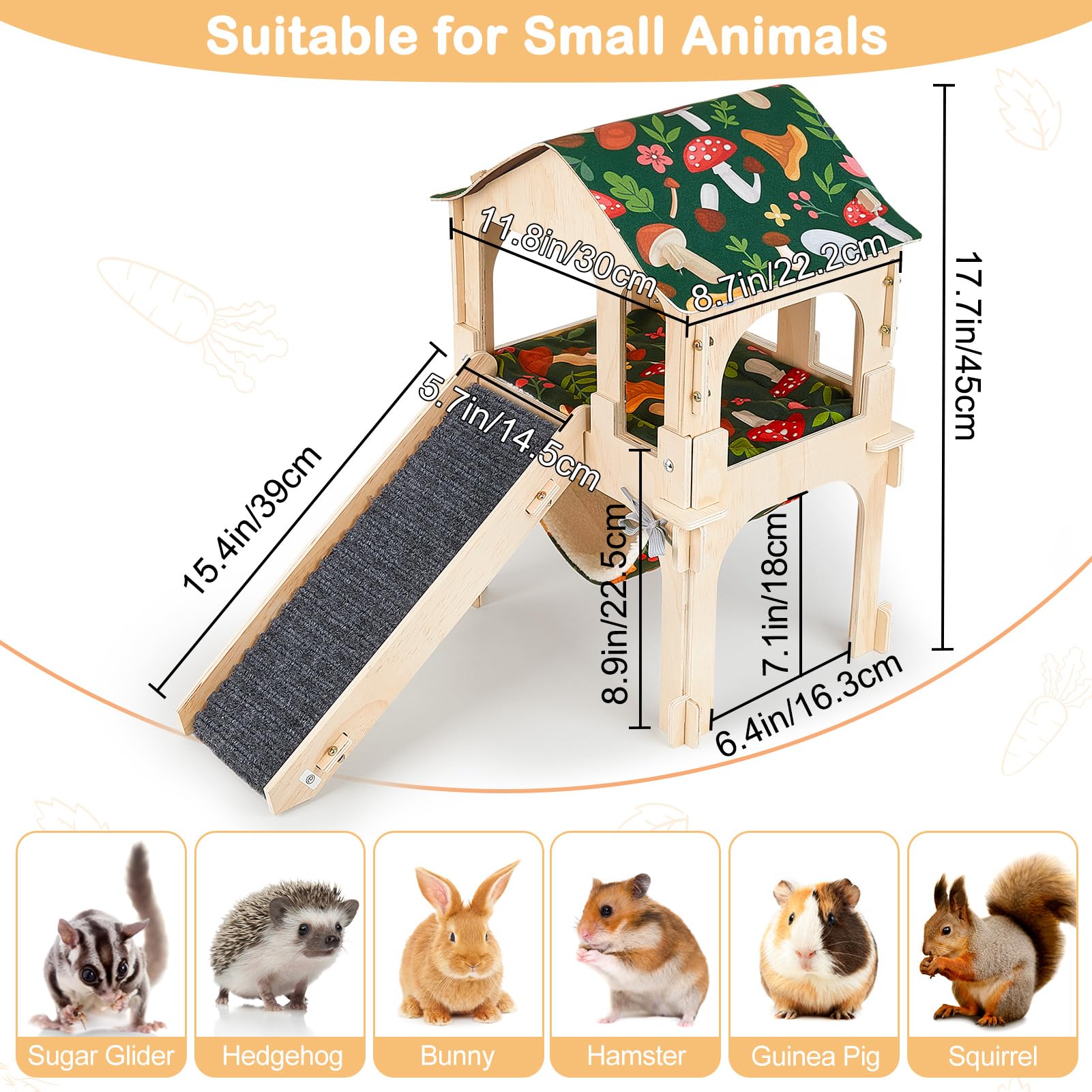 Bienbee escalera antideslizante para cobaya, segura y estable