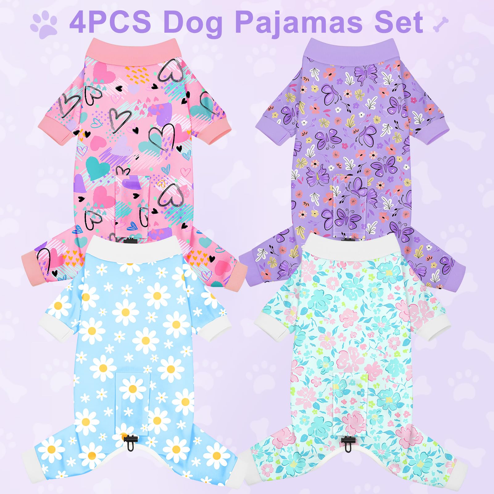 Bienbee pijama para perro tejido transpirable y elástico, cómodo para movimientos.