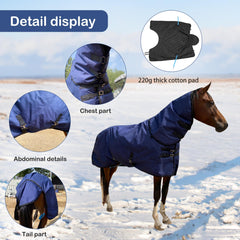 BIGANTTOW cobertor para caballos resistente al agua, 1200D, ideal para climas fríos.