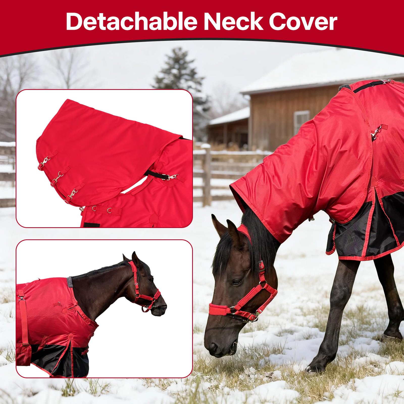 Manta BIGANTTOW con cuello desmontable, adaptable a condiciones climáticas variadas.