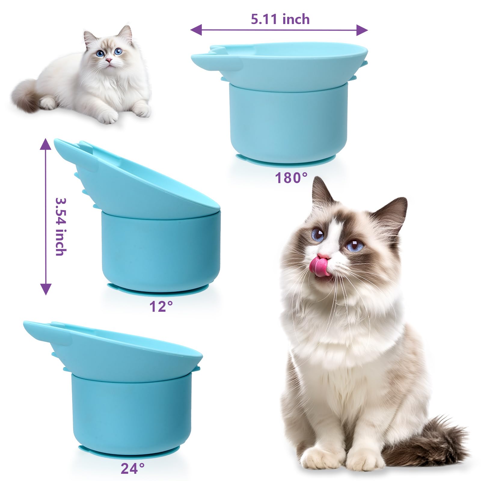 Tazón Bikabpet con carita de gato diseño adorable para hora de comer