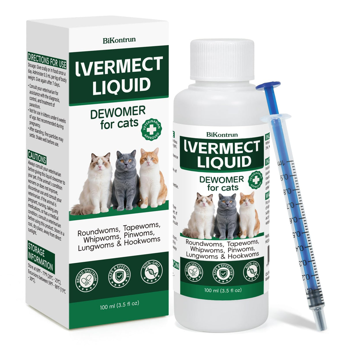 BiKontrun Desparasitante para gatos: bote con gotas facilita la dosis diaria