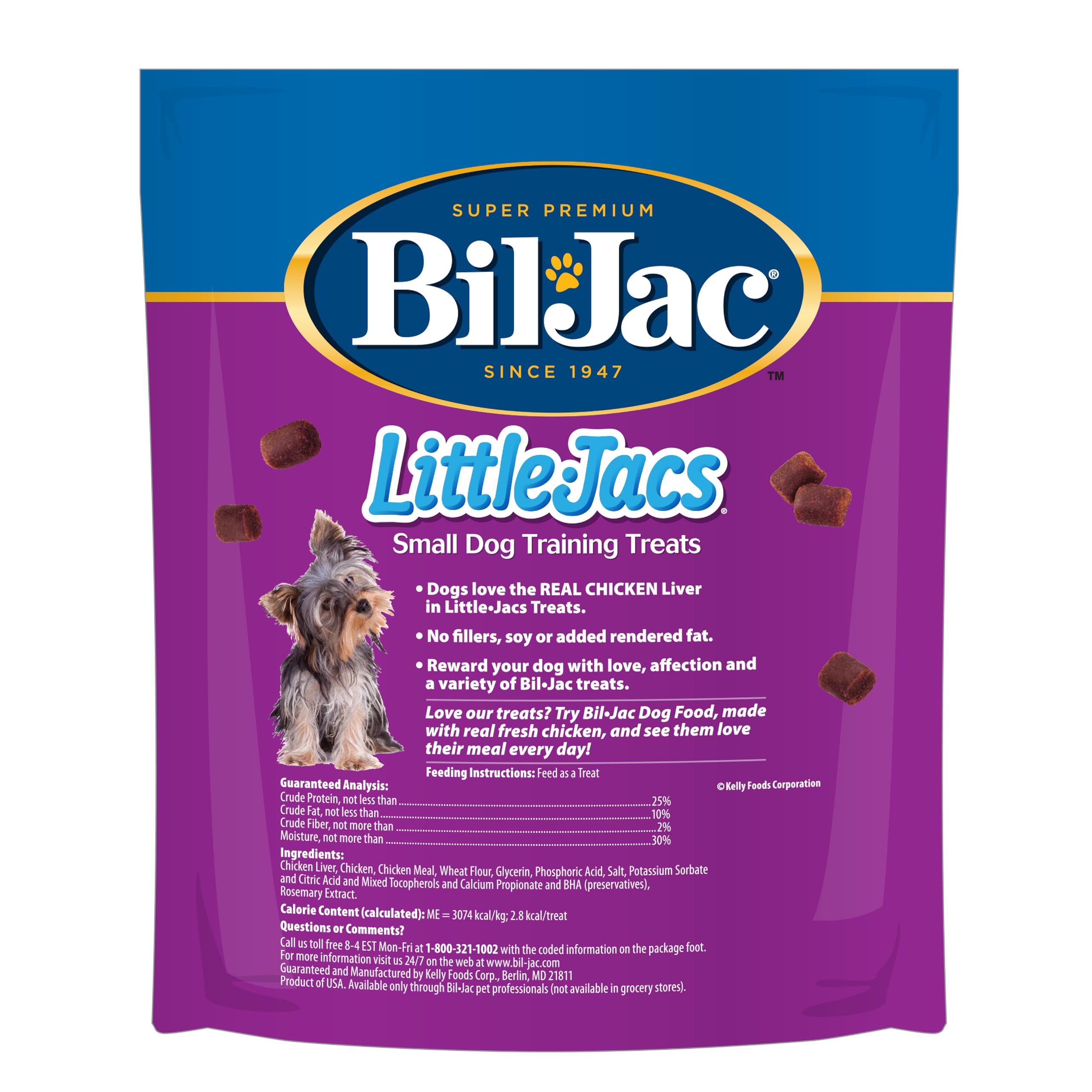 Trozos de hígado de pollo Bil-Jac Little Jacs para entrenamiento.