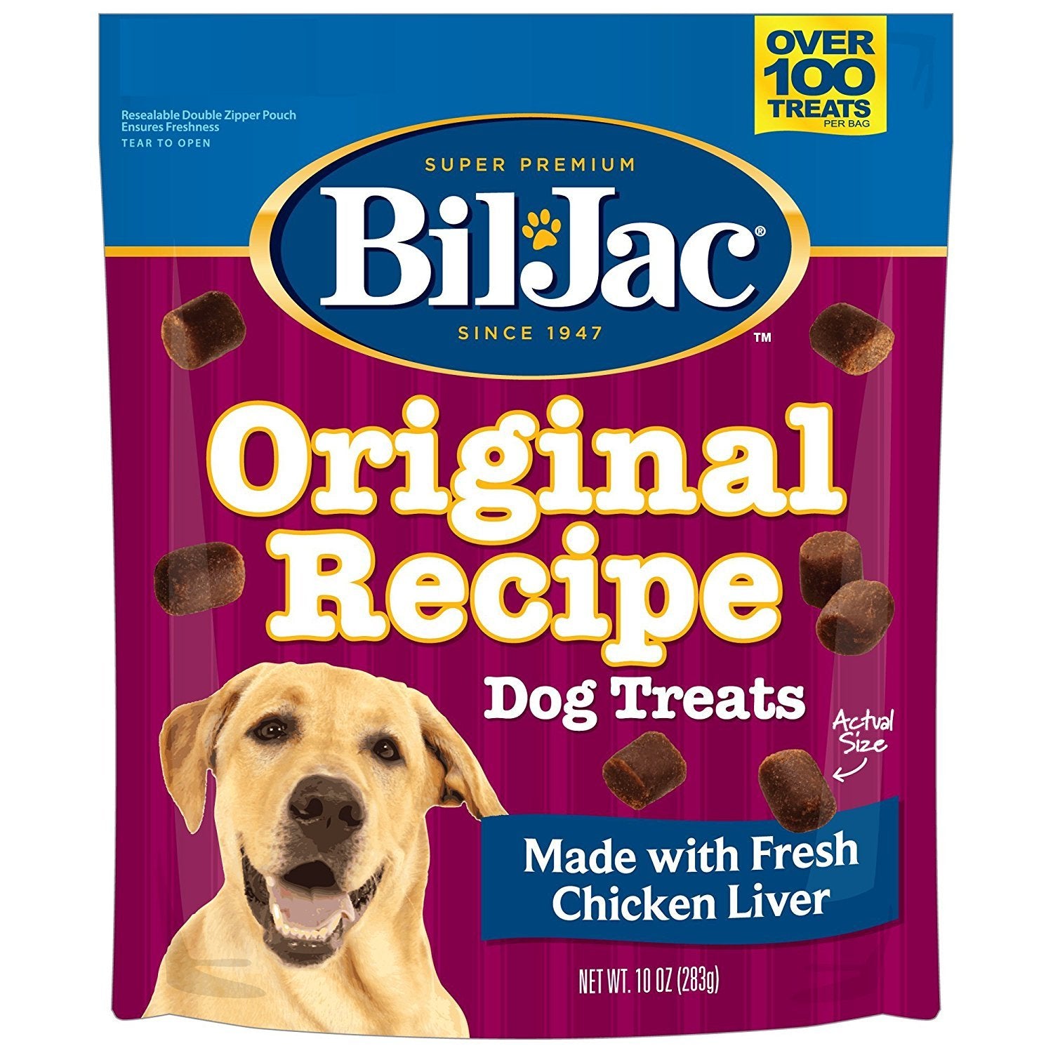 Bil-Jac Original Recipe higado para perros, premio sabroso para entrenamiento diario.