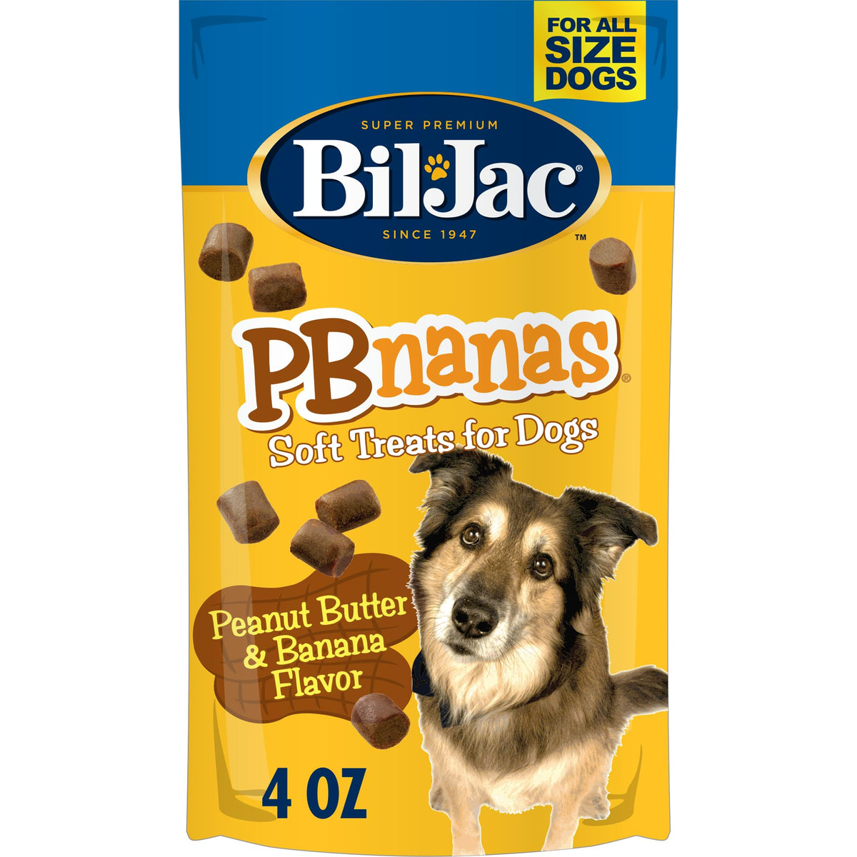 Bil-Jac PB-Nanas bolsa 4oz, premio sabroso para perros.