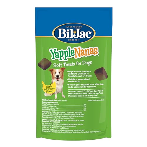 Texto suave de Bil-Jac Yapple-Nanas, ideal para cachorros y perros con dientes sensibles.