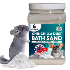 Billy BuckskinBaño de Polvo Chinchilla, jarra de 6 lb para higiene del pelaje