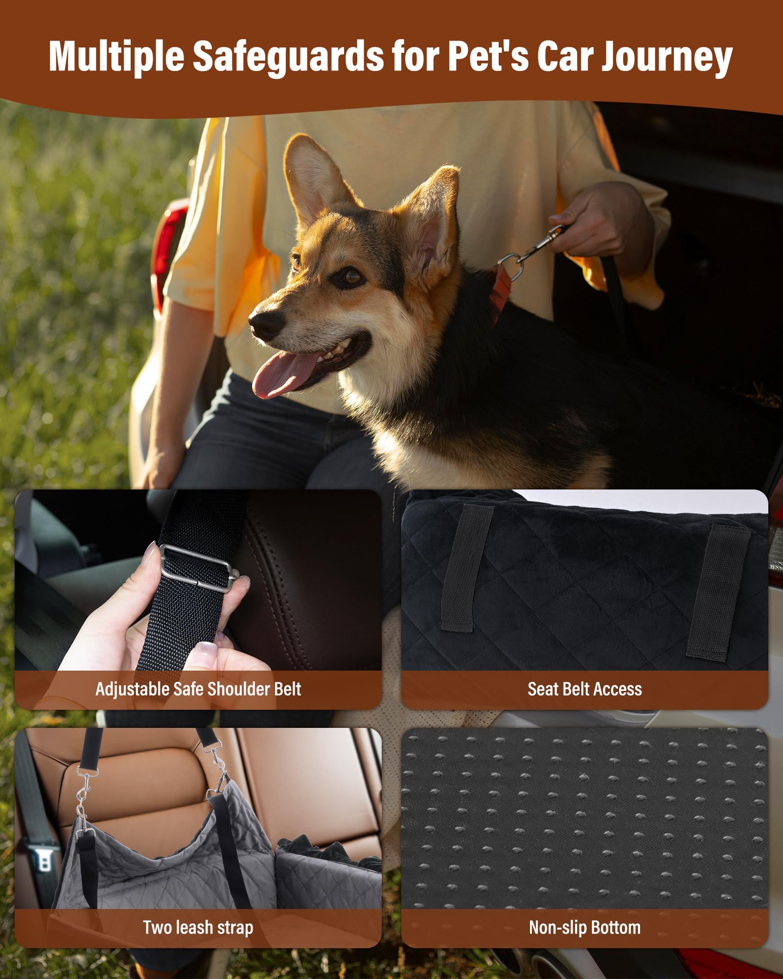 bilypaws cinturones-seguridad ajustables refuerza seguridad y mantiene la cama estable en frenadas