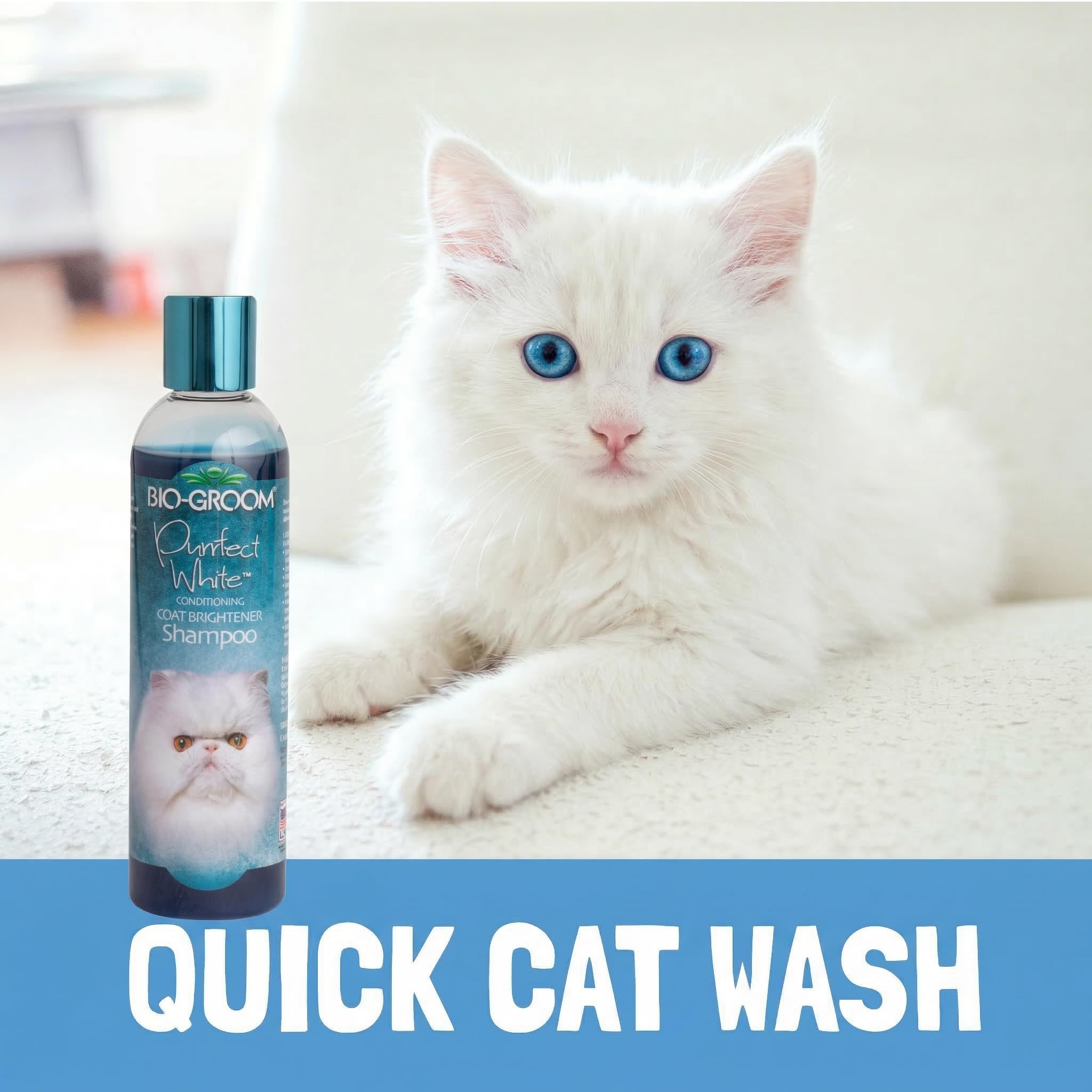 Bio-groom Purrfect White: uso doméstico fácil para baños en casa.