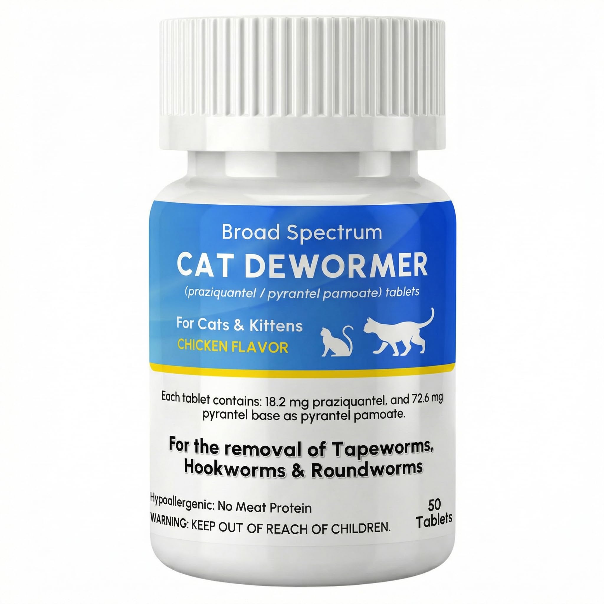 Bipinelyt tableta desparasitante de amplio espectro para gatos, ayuda a combatir parásitos intestinales