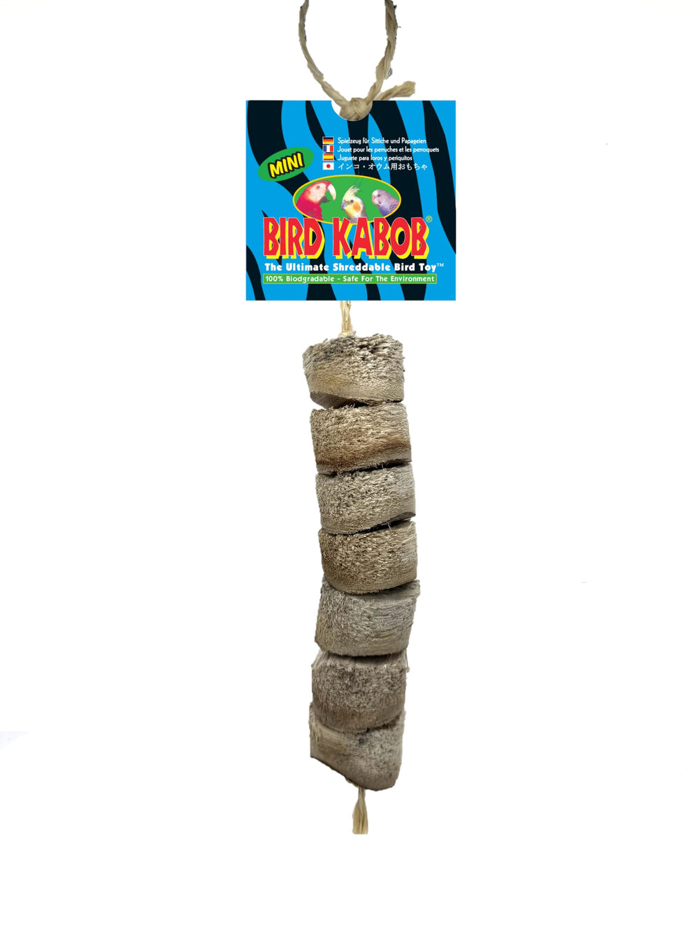 Bird Kabob: juguete mini deshilachable para aves, ideal para satisfacer el instinto de masticar.