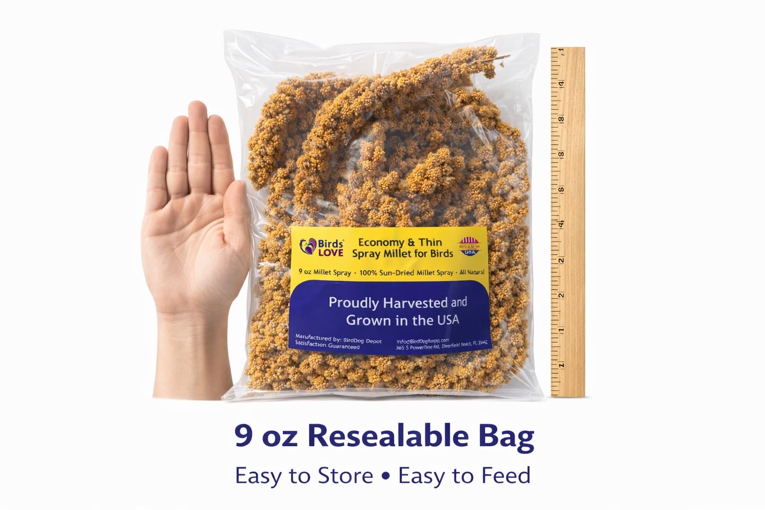 Birds LOVE mijo sin conservantes, formato natural para aves.