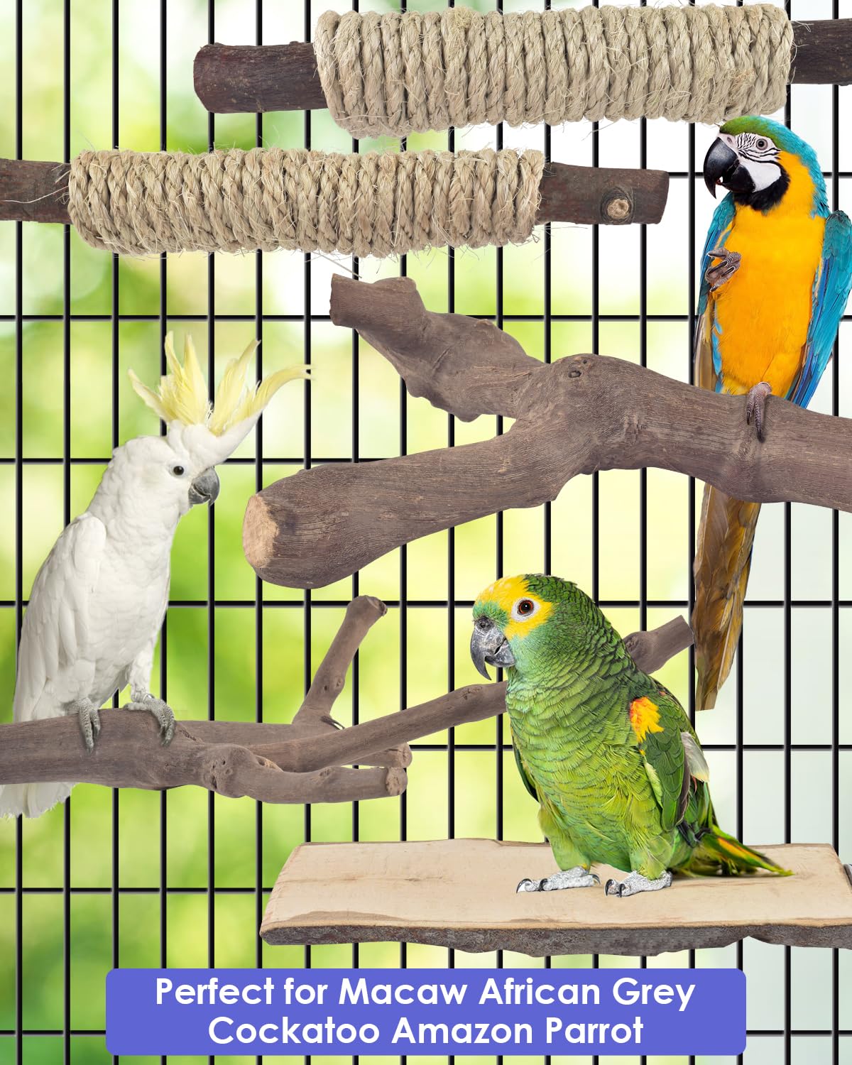 Bissap accesorio para jaula de aves grandes, fácil de ajustar.