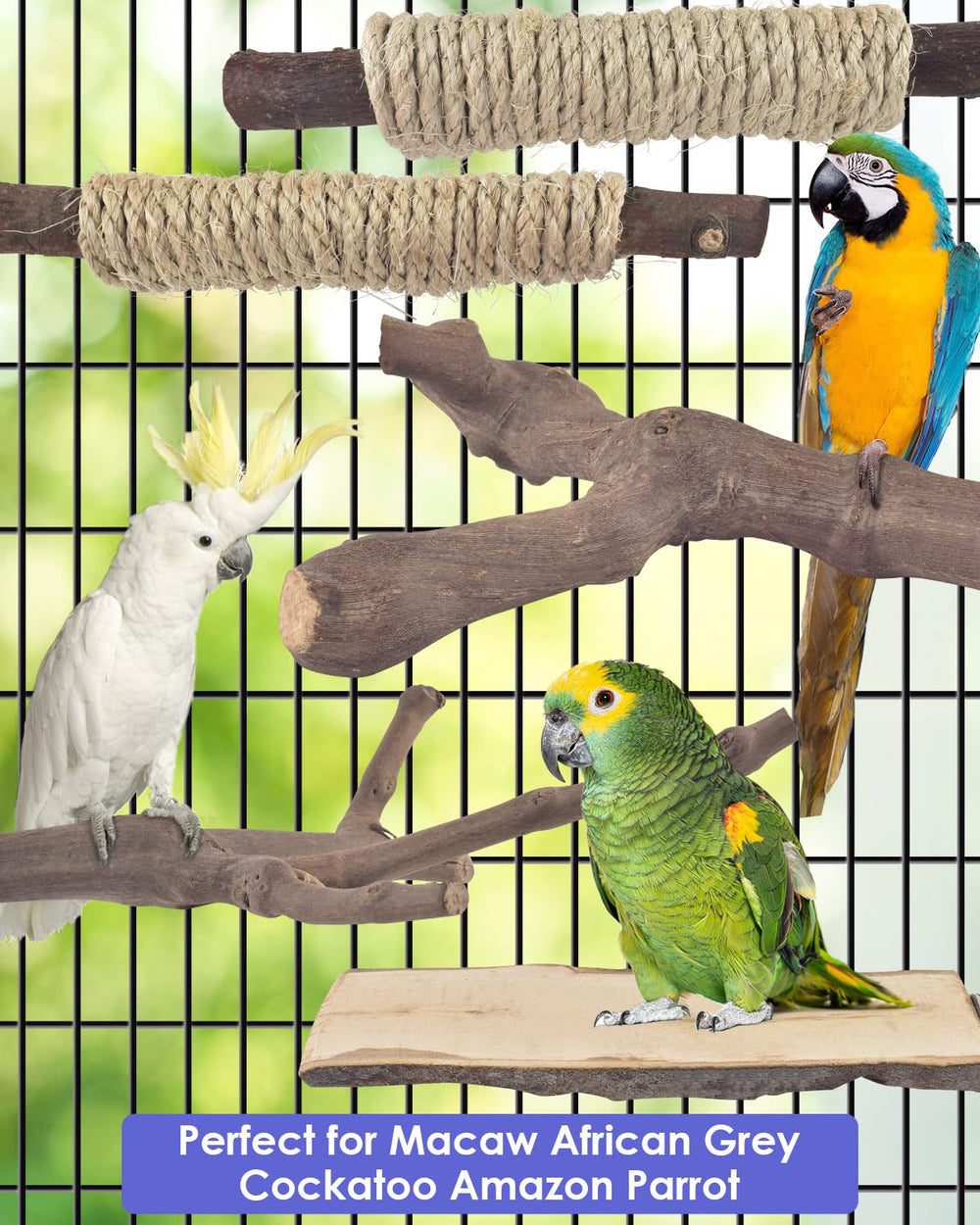 Bissap accesorio para jaula de aves grandes, fácil de ajustar.