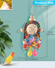 Juguete colgante Bissap para loros, ideal para masticar y explorar.