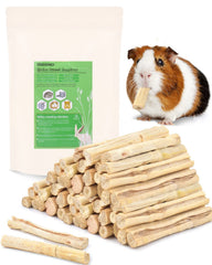 Bissap palitos-masticables-bambu-dulce-conejos: sabor natural y apoyo dental suave.