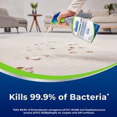 Bissell Woolite Adv, botella, elimina manchas resistentes en alfombras y tapicería.