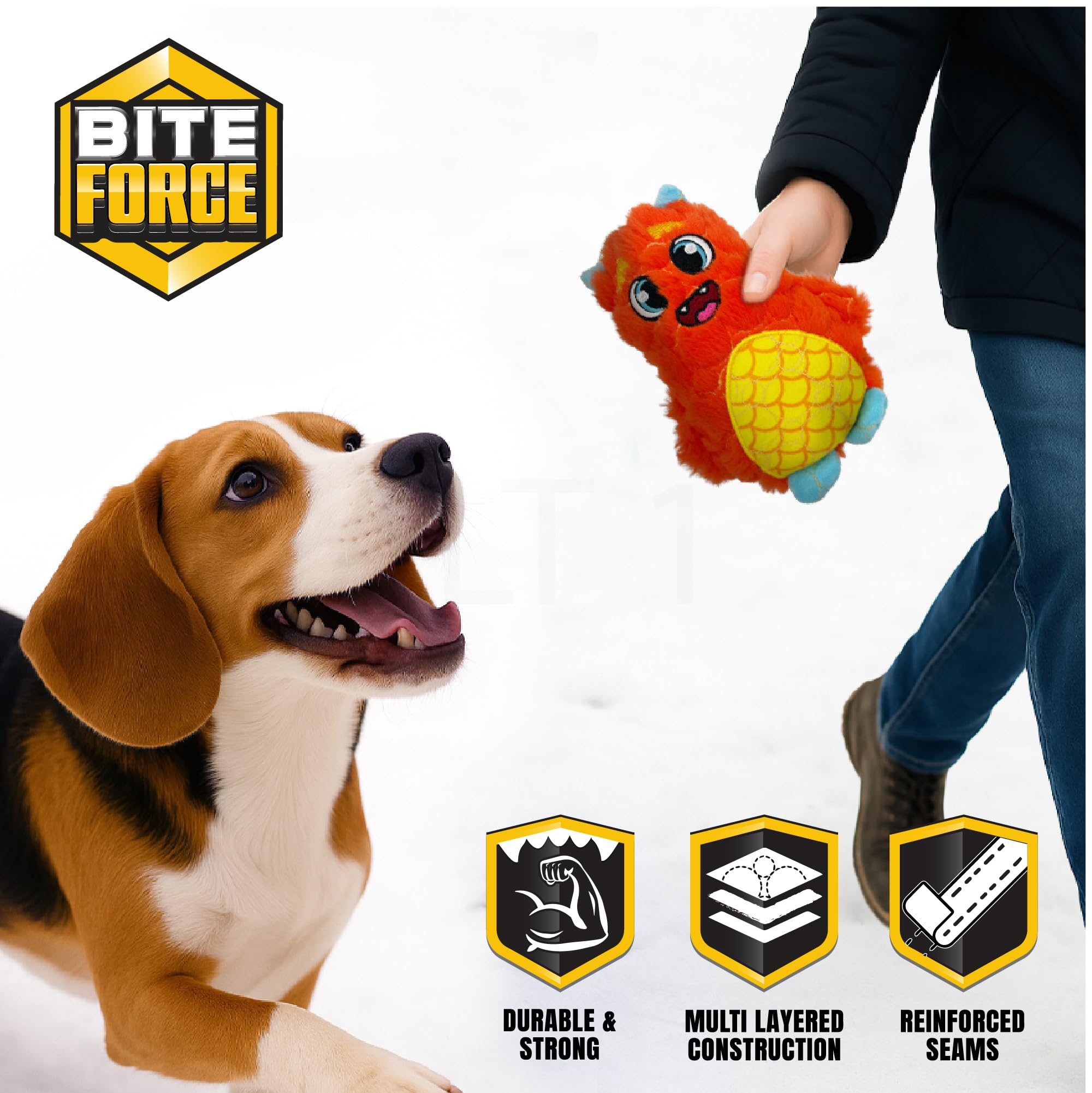 Bite Force costuras reforzadas para morder sin desgaste
