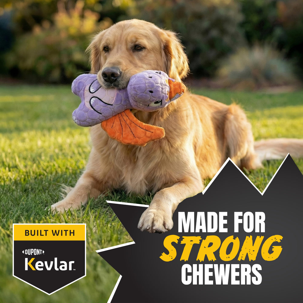 Bite Force Dino con tejido Kevlar reforzado para mordedores pesados y durabilidad.