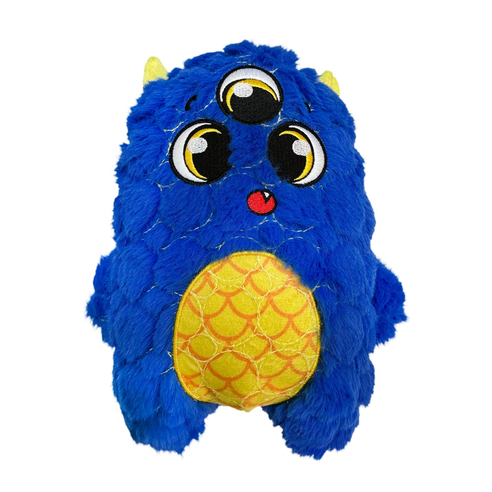 Bite Force Monstruo azul con chirrido para juego activo.