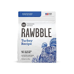 BIXBI Liberty alimento liofilizado de pavo en envase, práctico sin refrigeración.
