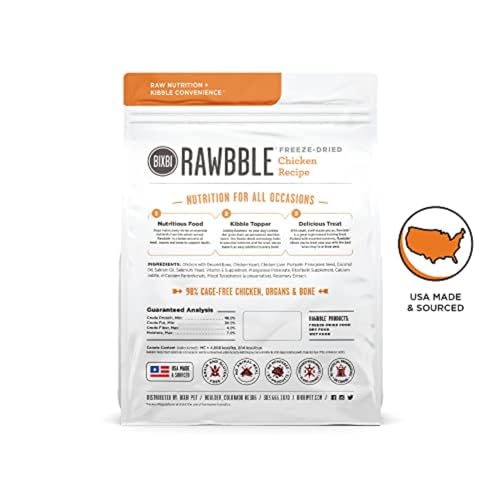 Carne de pollo real deshidratada de BIXBI Liberty para nutrición fácil de digerir.