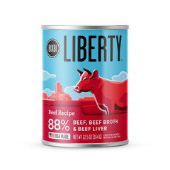 BIXBI Liberty: lata de comida húmeda de res sin granos para perros, sabor natural