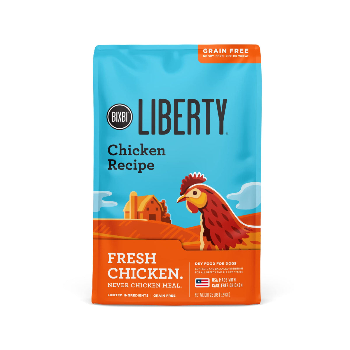 BIXBI Liberty pollo fresco principal para digestión fácil.