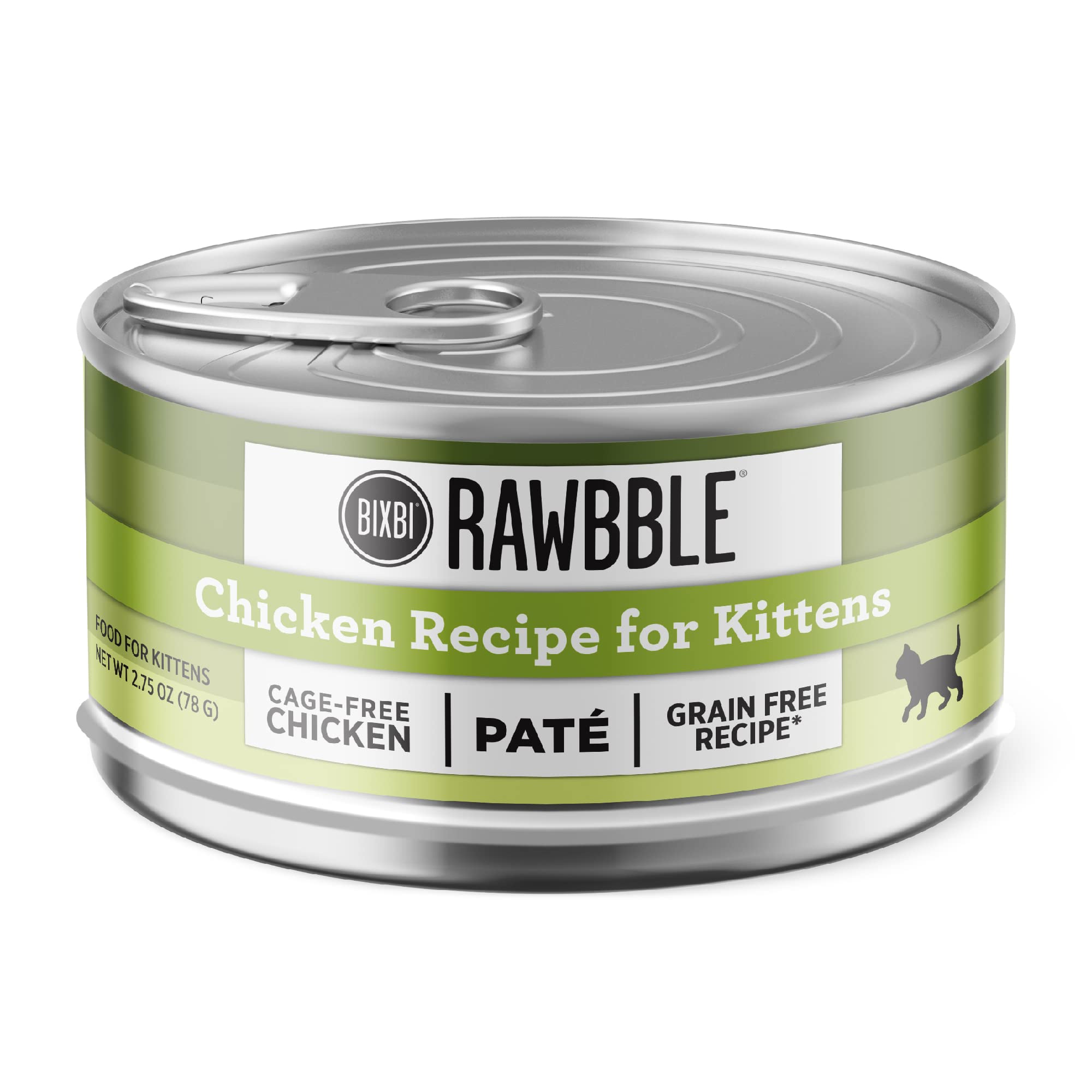 BIXBI Rawbble pate de pollo para gatitos, lata 01, opción sabrosa y húmeda