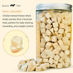 Black Fox ingrediente único, pollo deshidratado, ideal como snack sin aditivos.