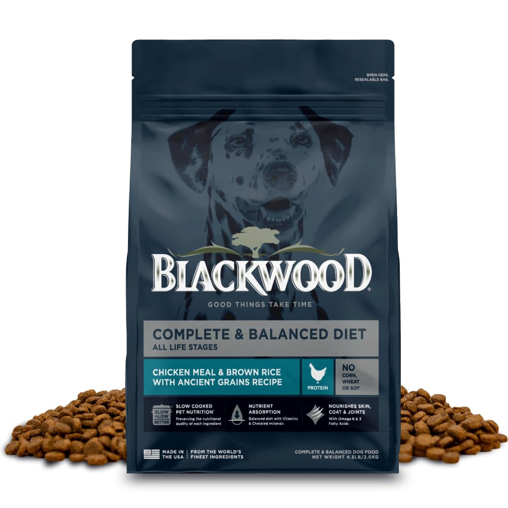 Blackwood croquetas dieta completa para perro, bolsa de 4-5 lb, sabor suave y apto para todas las etapas.