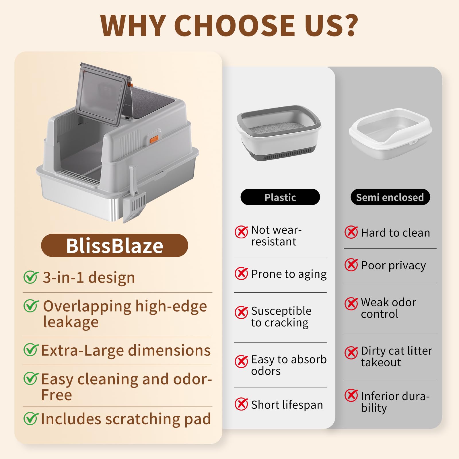 BlissBlaze cazo recogedor incluido facilita la limpieza diaria.